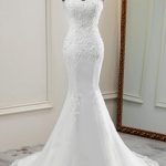 Strapless Lace Appliques Mermaid Wedding Dress with a Chic and Elegant Look
