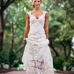 Sleeveless Open Back Lace Wedding Dress for a Summer Bride