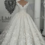 Sparkling Crystal Wedding Dress with Sheer Tulle and Sleeveless Design