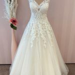 Beautiful Backless A-Line Wedding Dress with Sweetheart Neckline and Lace