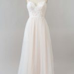 A-Line Wedding Dress with Tulle and AppliquesCriss Cross Design