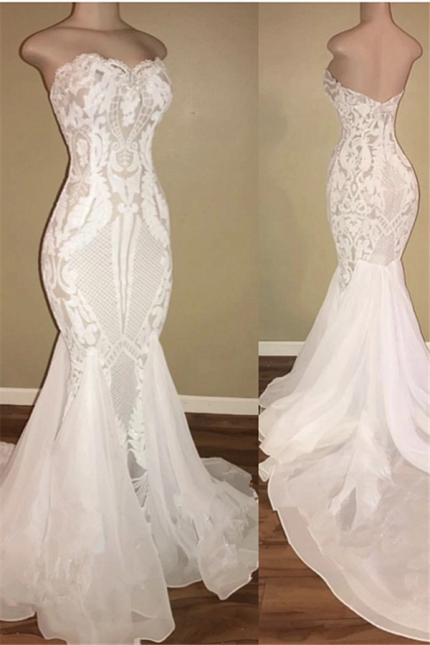 Summer Wedding Dresses on Sale: Unique Sweetheart Mermaid StyleWhite