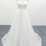 Elegant A-Line Wedding Dress with Appliques Tulle Details