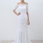 Mermaid Wedding Dresses with Elegant Half Sleeves and Lace Details