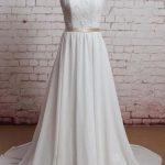 Elegant A-Line Wedding DressChiffon Fabric with Lace Details