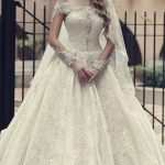 Off-the-Shoulder Backless Wedding Dress with Sleeves Appliques Lace and Elegant Long A-Line Silhouette