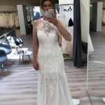 Halter Appliques Lace Backless Wedding Dress with Elegant Long Mermaid Silhouette