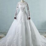 Corset Lace-Up Wedding Dresses with Long SleevesElegant Style