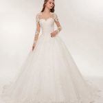 Lace Appliques Wedding Dresses with Long SleevesElegant Style