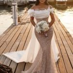 Bridal Gown Wedding Dresses with Lace and Elegant Off-the-Shoulder Mermaid Silhouette