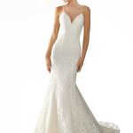 Sleeveless Lace Mermaid Wedding Dresses with Spaghetti StrapsElegant Style