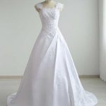 Beaded A-Line Wedding Dresses with Elegant Square Lace-up Style