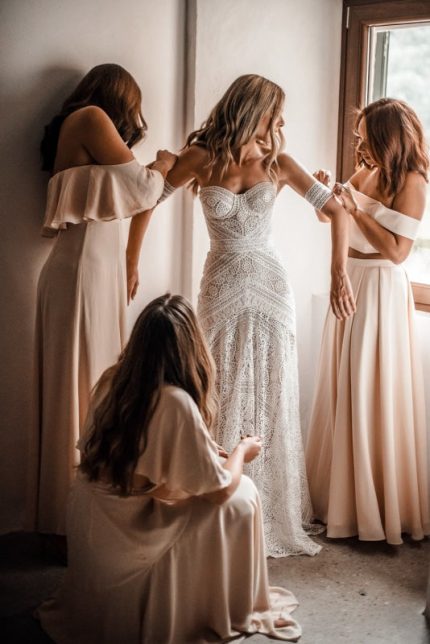Boho Wedding Dresses with Elegant Sweetheart Lace Mermaid Silhouette