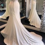 Jewel Sleeveless Wedding Dress with Sheath Tulle Lace and Open Back Detailing