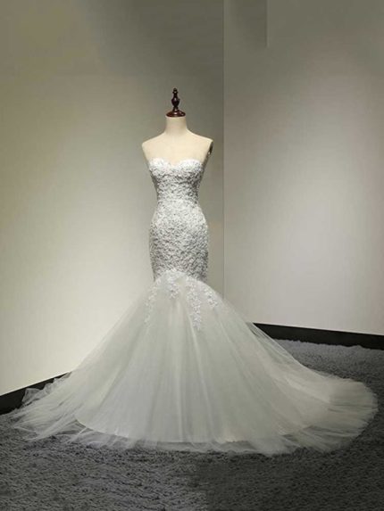 Fashionable Sweetheart Mermaid Tulle Wedding Dresses for a Stylish Look