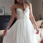Sweetheart Chiffon Boho Long Beach Wedding DressFloor Length Style