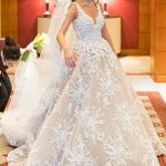 Graceful Lace Wedding Dress with V-NeckGlamorous Long A-Line Style
