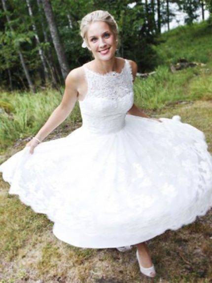 Charming Sleeveless A-Line Wedding Dresses with LaceGlamorous Style