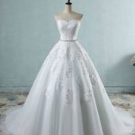 Elegant Lace-Up Wedding Dresses with Sweetheart NecklineGlamorous Style