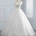 Luxurious Ball Gown Wedding Dresses with Cap Sleeves Sequins and Lace-Up Design for a Gorgeous Look