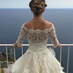 Beautiful Lace Wedding Dresses with Wave Details and Half Sleeves for a Gorgeous Style