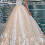 Beautiful Buttoned Ball Gown Wedding Dresses with Lace Appliques for a Gorgeous Look
