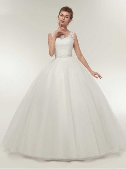 Stunning Lace Up Ball Gown Wedding Dresses with Gorgeous Details for a Glamorous Look