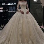 Beautiful Ball Gown Wedding Dresses with Lace Tulle and Long Sleeves