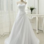 Exquisite Ruffle Beaded Tulle Wedding Dresses with Strapless Neckline