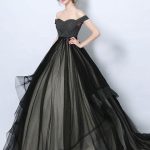 Beautiful Gothic Princess Silhouette Wedding Dress with Pleated Tulle and Court Train