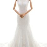 Elegant Mermaid Wedding Dress with Appliques and Tulle