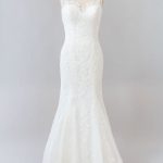 Graceful Illusion Appliques Mermaid Wedding Dress with A-Line Silhouette