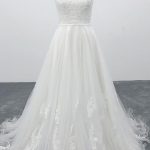 Magnificent Backless A-Line Wedding Dress with Appliques and Tulle