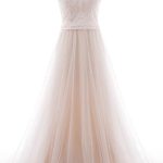 Elegant A-Line Wedding Dress with V-Neckline Lace and Tulle
