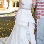 Stunning Hi-Lo Simple Wedding Reception Dress with Halter Neckline and Sequins