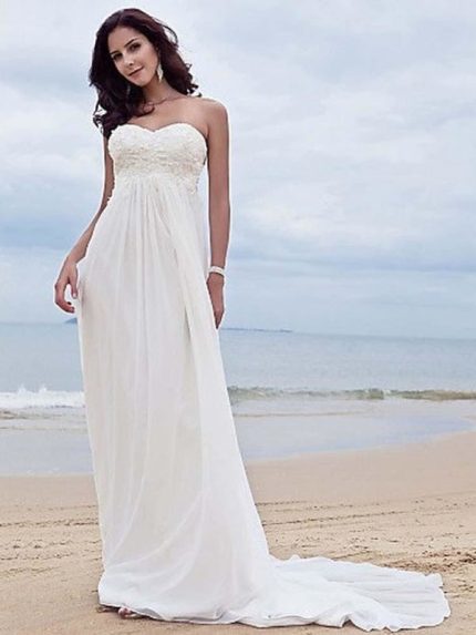 Stylish Sweetheart Ruffles Wedding Dresses with High Waist Design