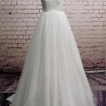 Elegant Chapel Train Wedding Dress with Illusion Lace Tulle and Stunning Details
