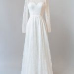 Beautiful A-Line Wedding Dress with Illusion Long Sleeves and Lace Details
