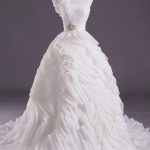 Romantic One-Shoulder Ivory Ball Gown Wedding Dress with Flower Embellishments and Court Train