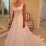 Romantic Strapless A-Line Beach Wedding Dress with Sweetheart Neckline Lace Applique and Tulle Ivory