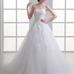 Beading Net Wedding Dress with Sweetheart Neckline and Strapless Design Ivory