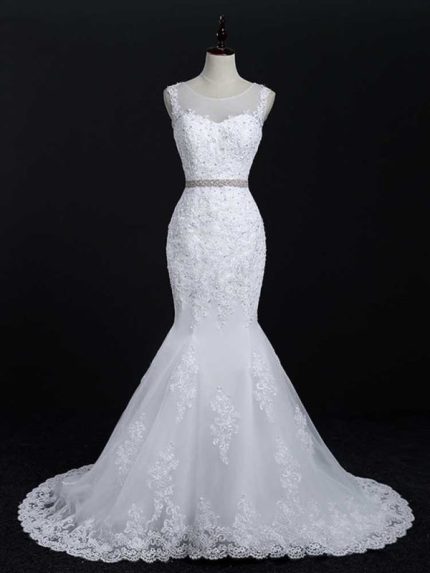 Mermaid Wedding Dresses with Lace Sashes