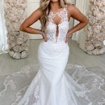 Bridal Gowns with Bandage Appliques and Lace StrapsMermaid Style