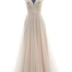 A-Line Floor Length Wedding DressLace and Tulle