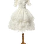 Organza Mini Wedding Dress with Floral Embellishments