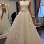 Sweep Chiffon Wedding Dress with Bateau Neckline