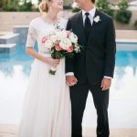 Satin A-Line Wedding Dress with Scalloped Neckline and Beaded Waistband