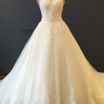 Sweetheart Court Train Lace Tulle A-Line Bridal Wedding Dress