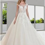 Sweep Brush Train Lace Tulle Backless Wedding DressesLong A-Line Style