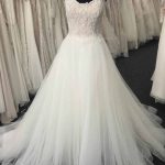 Sweetheart Lace Tulle Wedding Dress in Long A-Line Style